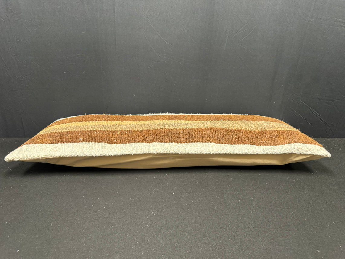 Turkish Hemp Pillow Cushion Natural Beige Brown Cushion Cover 14x40 #30466