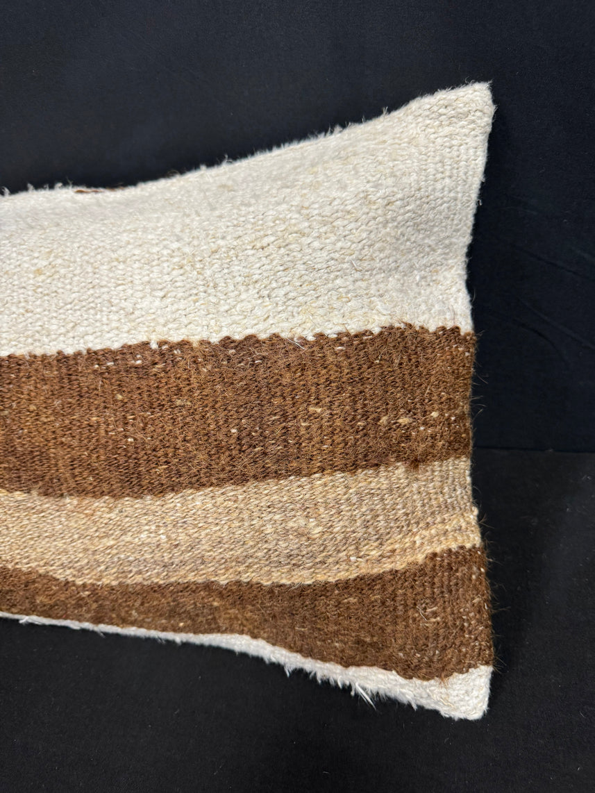 Turkish Hemp Pillow Cushion Natural Beige Brown Cushion Cover 14x40 #30466