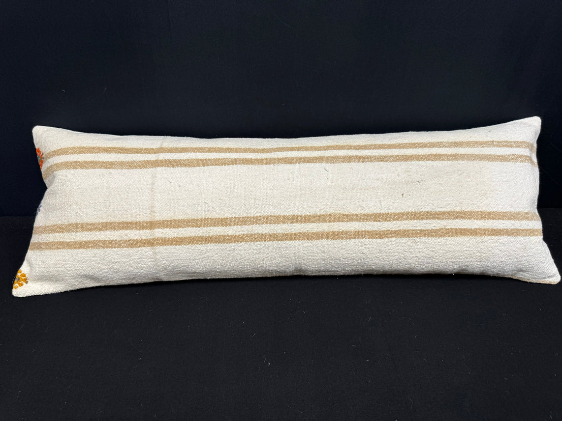 Turkish Hemp Pillow Cushion Natural Beige Brown Cushion Cover 14x40 #30464