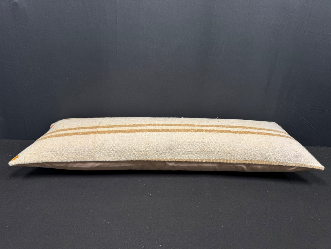 Turkish Hemp Pillow Cushion Natural Beige Brown Cushion Cover 14x40 #30464