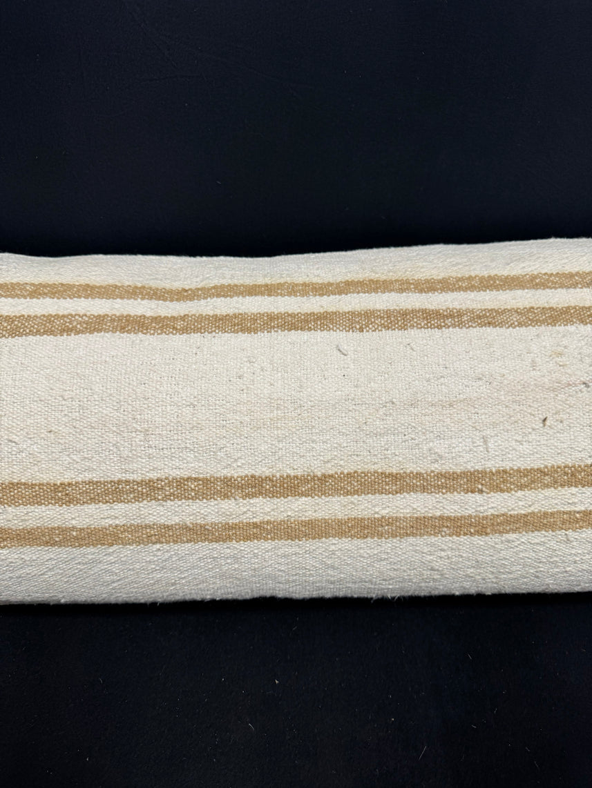 Turkish Hemp Pillow Cushion Natural Beige Brown Cushion Cover 14x40 #30464