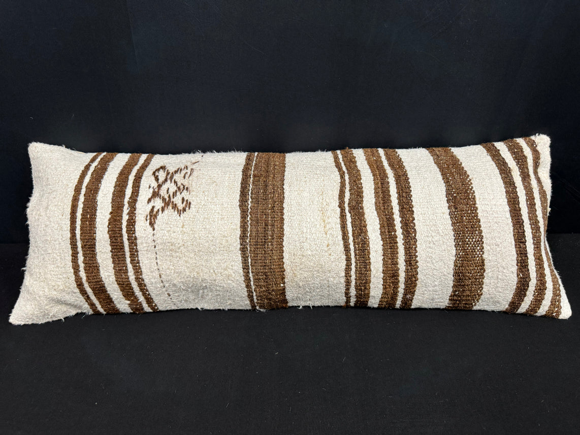 Turkish Hemp Pillow Cushion Natural Beige Brown Cushion Cover 14x40 #30441