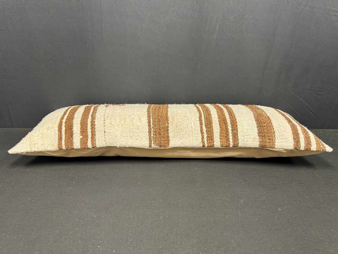 Turkish Hemp Pillow Cushion Natural Beige Brown Cushion Cover 14x40 #30441