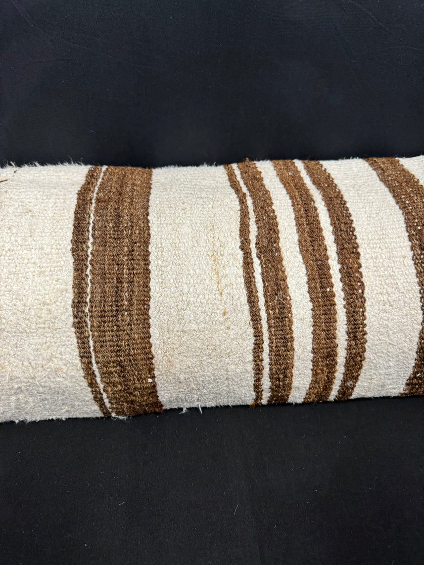 Turkish Hemp Pillow Cushion Natural Beige Brown Cushion Cover 14x40 #30441