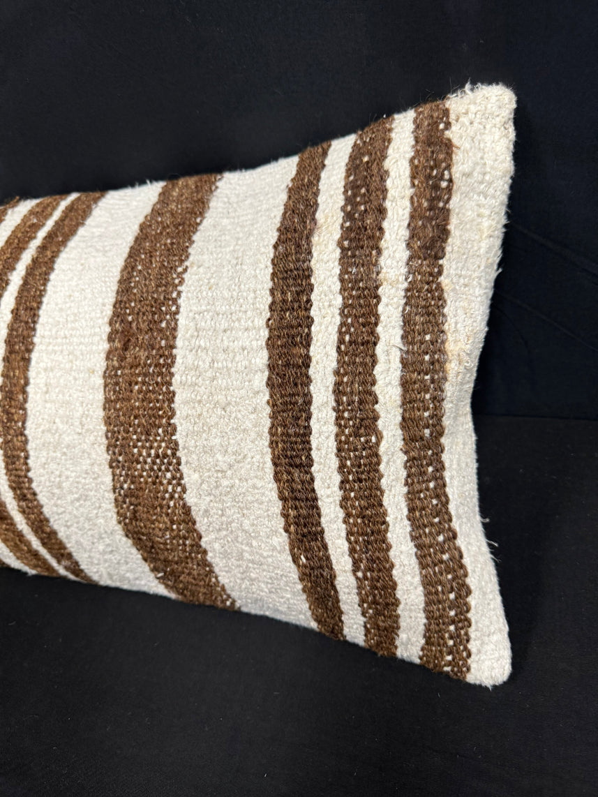 Turkish Hemp Pillow Cushion Natural Beige Brown Cushion Cover 14x40 #30441