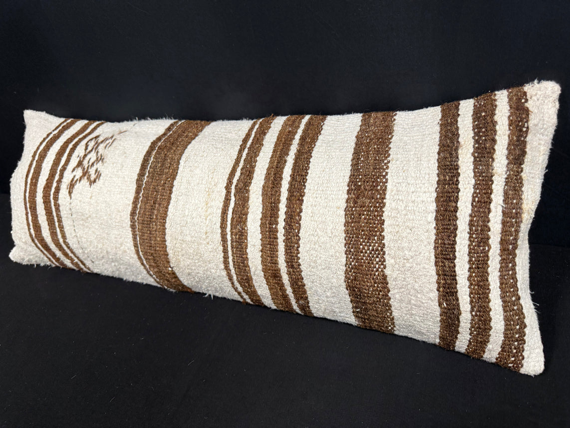 Turkish Hemp Pillow Cushion Natural Beige Brown Cushion Cover 14x40 #30441