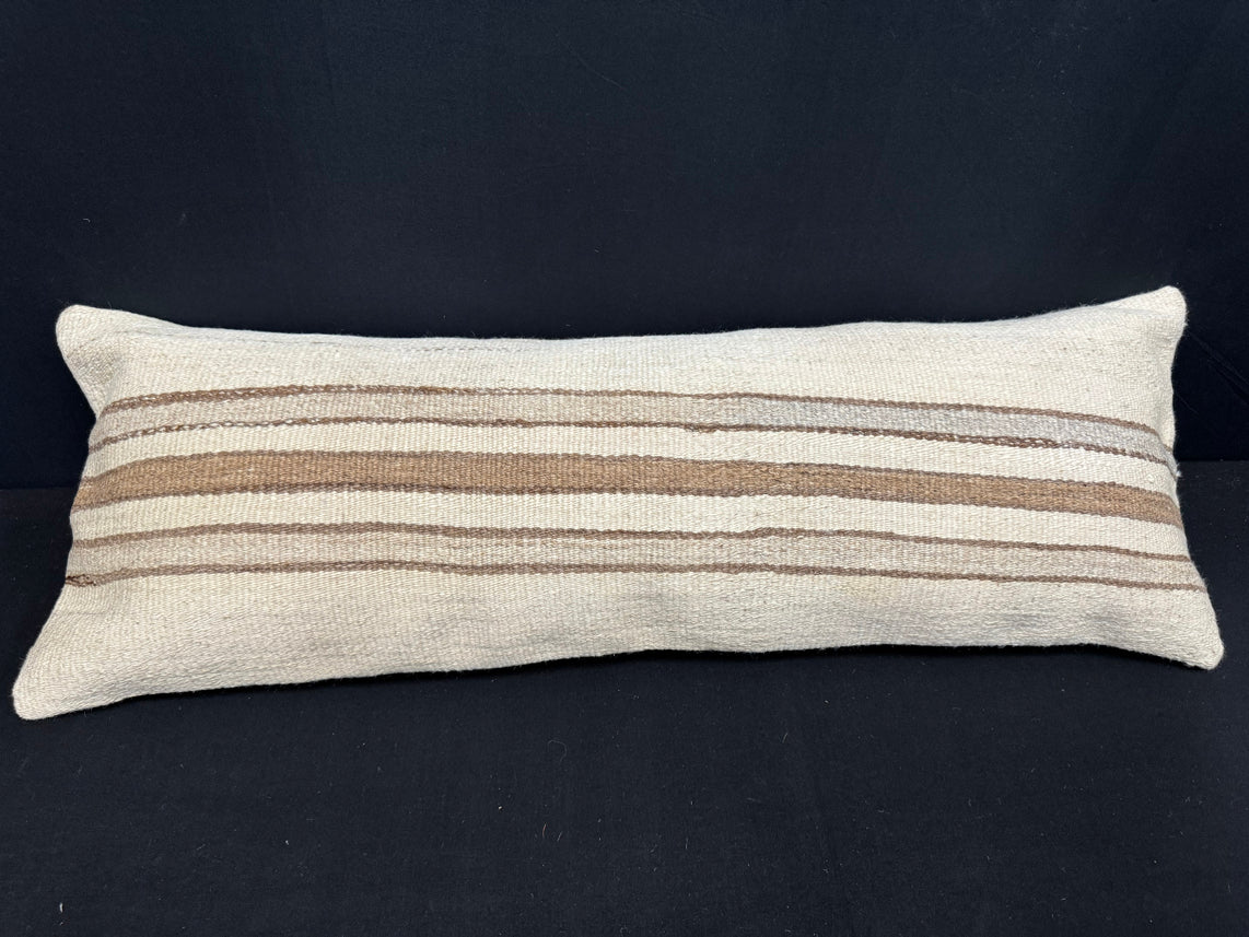 Turkish Hemp Pillow Cushion Natural Beige Brown Cushion Cover 14x40 #30463