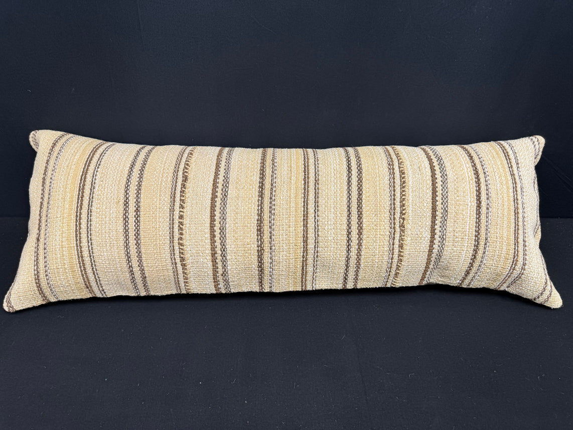 Turkish Hemp Pillow Cushion Natural Beige Brown Cushion Cover 14x40 #30465