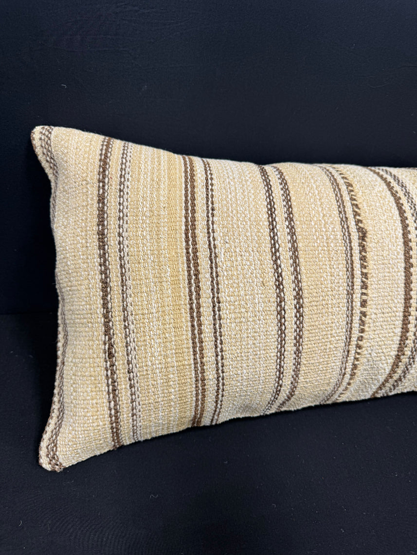 Turkish Hemp Pillow Cushion Natural Beige Brown Cushion Cover 14x40 #30465