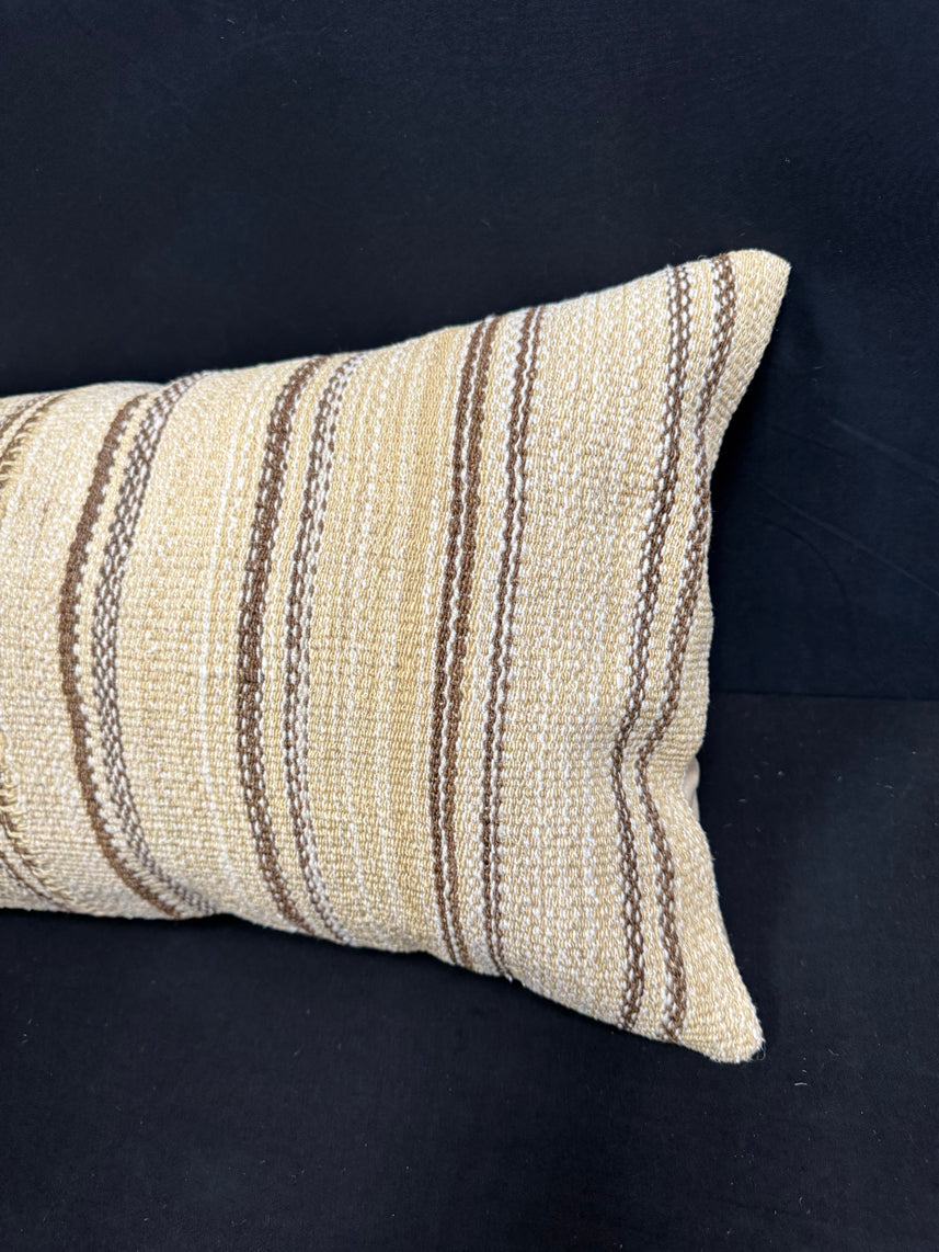 Turkish Hemp Pillow Cushion Natural Beige Brown Cushion Cover 14x40 #30465