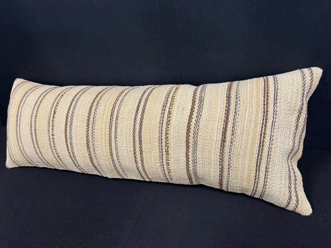 Turkish Hemp Pillow Cushion Natural Beige Brown Cushion Cover 14x40 #30465