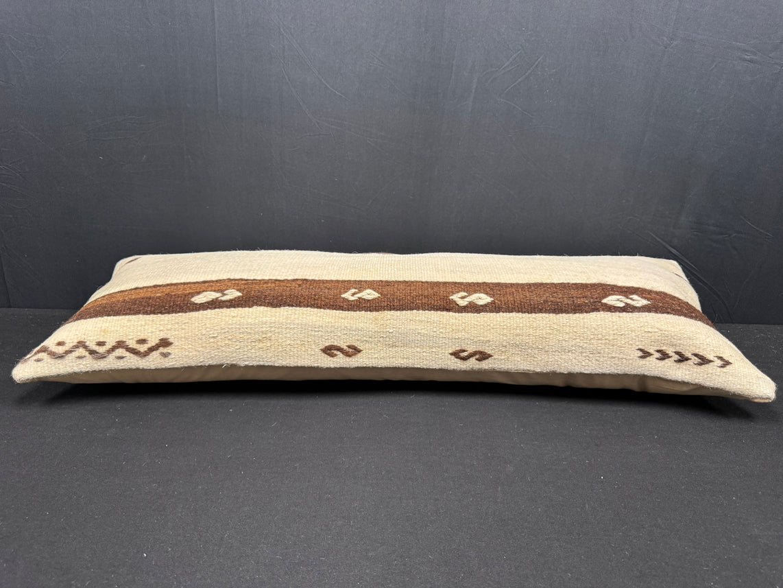 Turkish Hemp Pillow Cushion Natural Beige Brown Cushion Cover 14x40 #30483