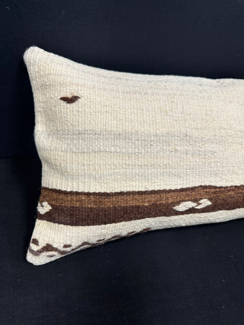 Turkish Hemp Pillow Cushion Natural Beige Brown Cushion Cover 14x40 #30483