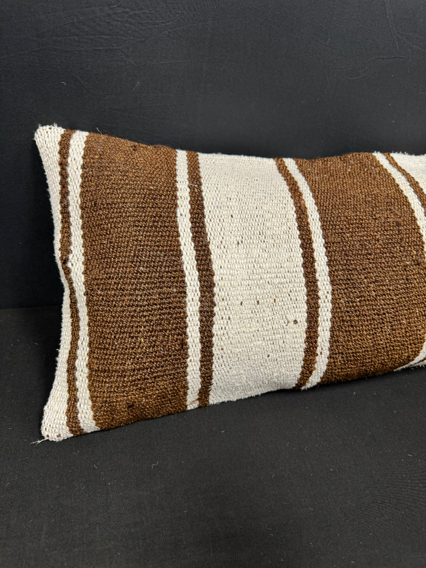 Turkish Hemp Pillow Cushion Natural Beige Brown Cushion Cover 14x40 #30440