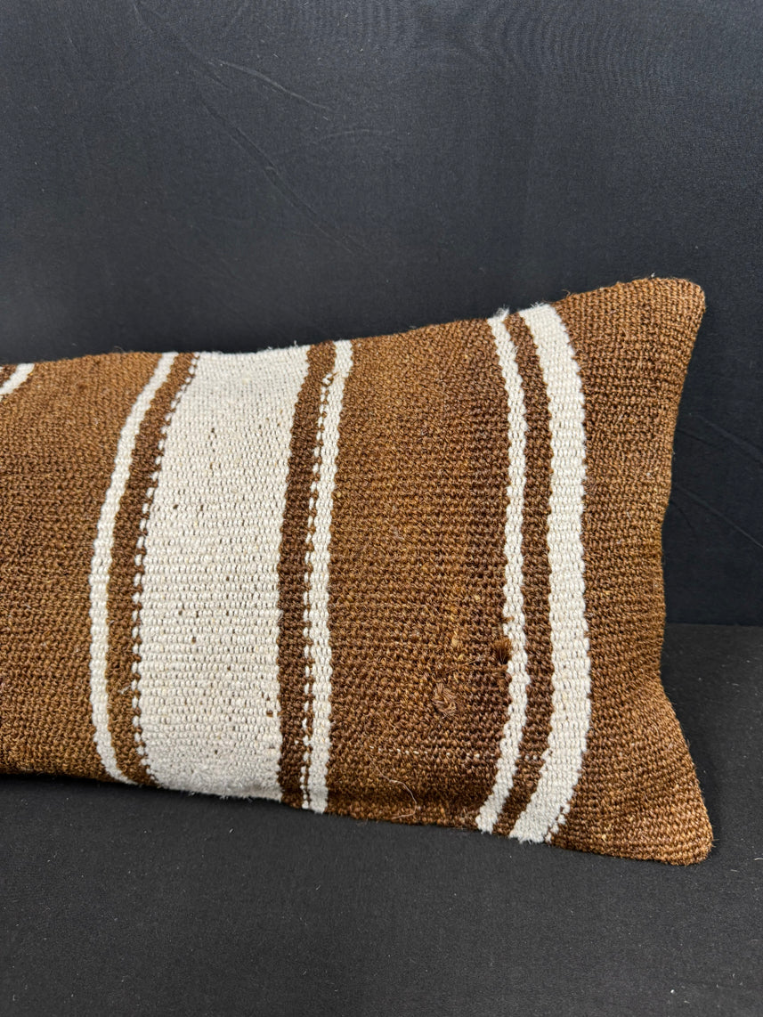 Turkish Hemp Pillow Cushion Natural Beige Brown Cushion Cover 14x40 #30440