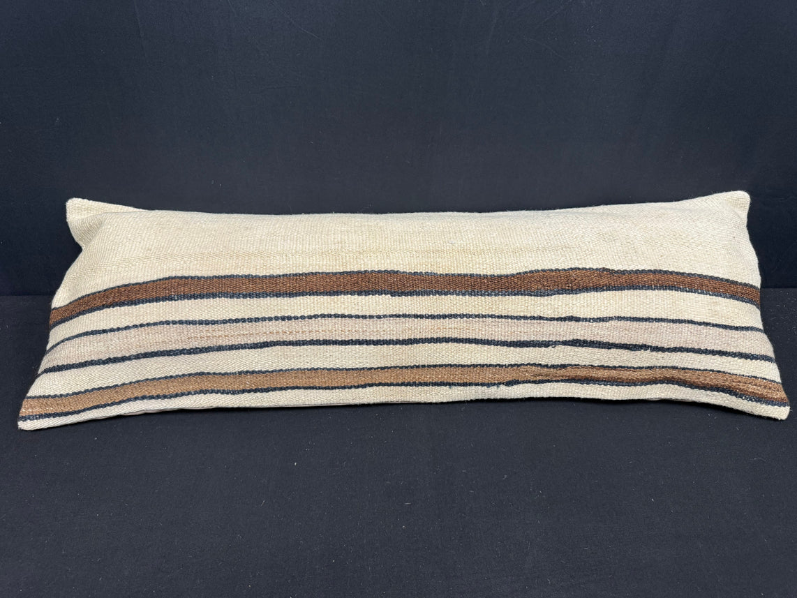 Turkish Hemp Pillow Cushion Natural Beige Brown Cushion Cover 14x40 #30477