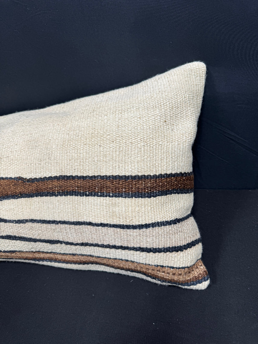 Turkish Hemp Pillow Cushion Natural Beige Brown Cushion Cover 14x40 #30477