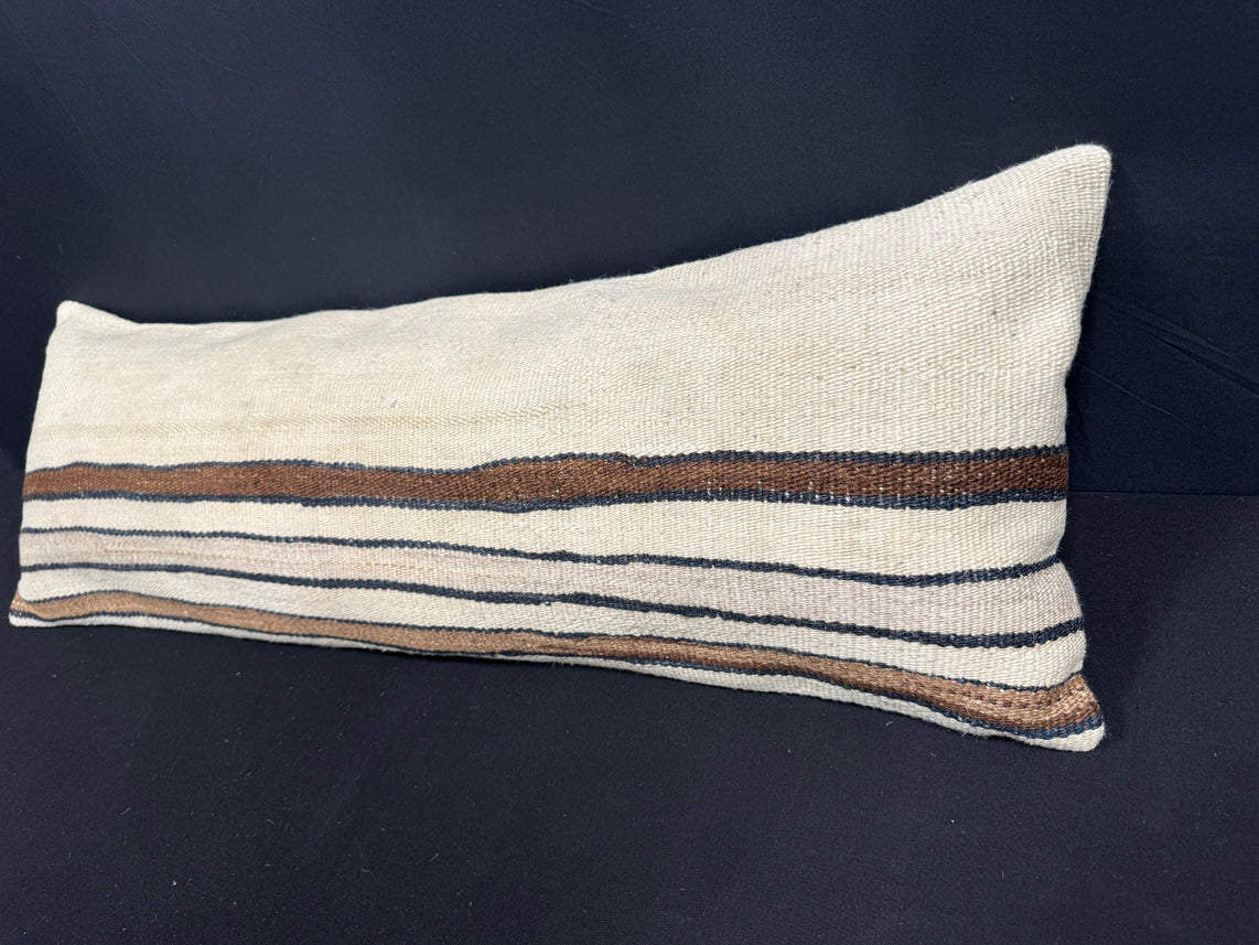 Turkish Hemp Pillow Cushion Natural Beige Brown Cushion Cover 14x40 #30477