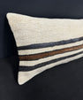 Turkish Hemp Pillow Cushion Natural Beige Black Cushion Cover 14x40 #30444