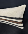 Turkish Hemp Pillow Cushion Natural Beige Black Cushion Cover 14x40 #30444