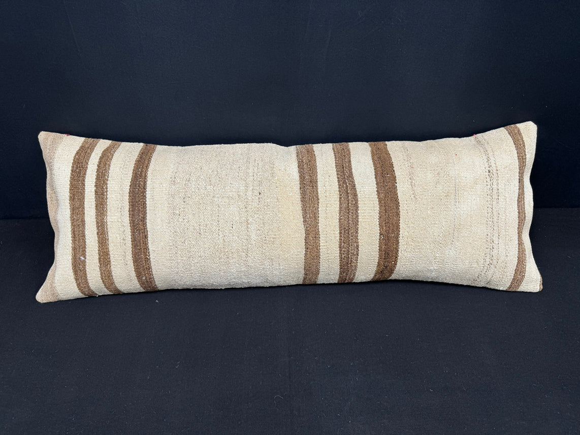 Turkish Hemp Pillow Cushion Natural Beige Brown Cushion Cover 14x40 #30443