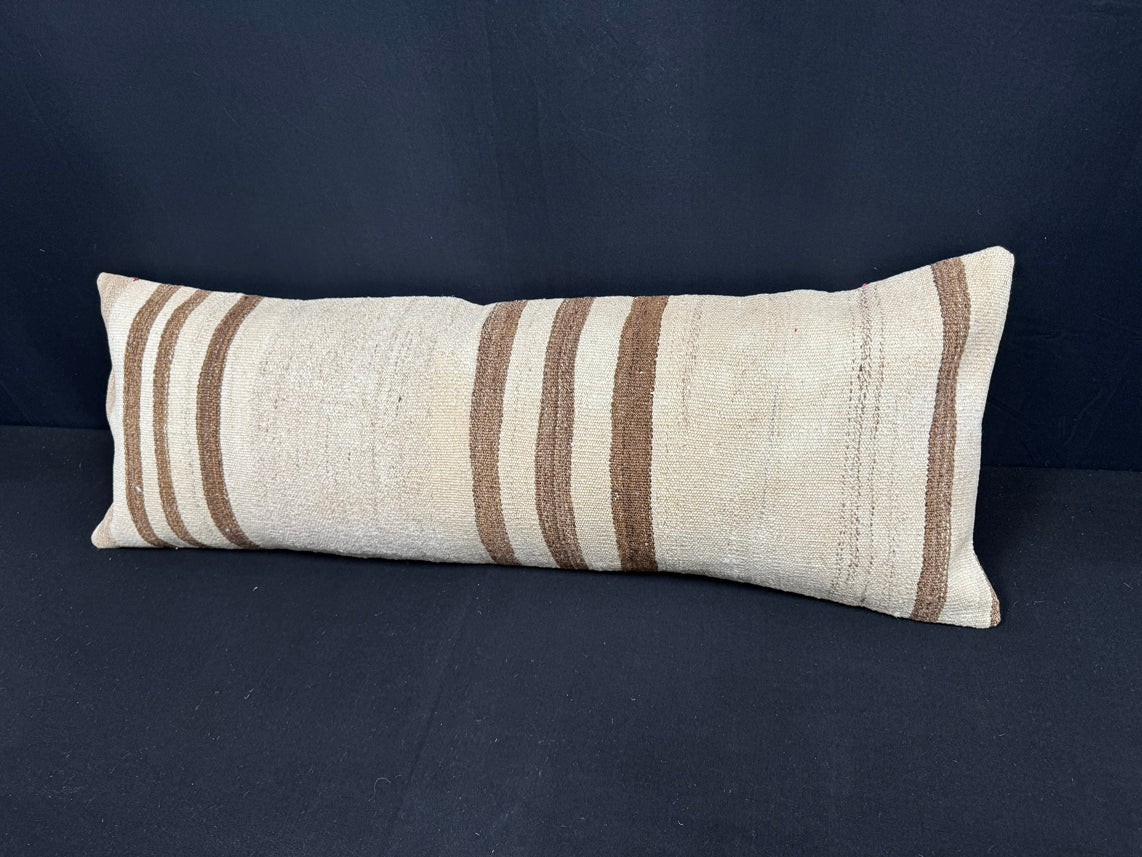 Turkish Hemp Pillow Cushion Natural Beige Brown Cushion Cover 14x40 #30443