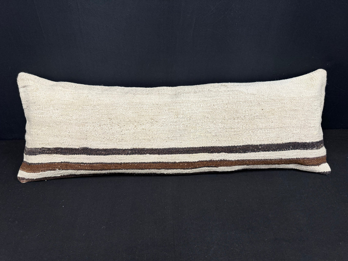 Turkish Hemp Pillow Cushion Natural Beige Brown Cushion Cover 14x40 #30458