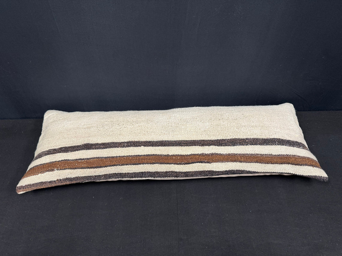 Turkish Hemp Pillow Cushion Natural Beige Brown Cushion Cover 14x40 #30458