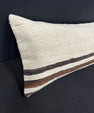 Turkish Hemp Pillow Cushion Natural Beige Brown Cushion Cover 14x40 #30458
