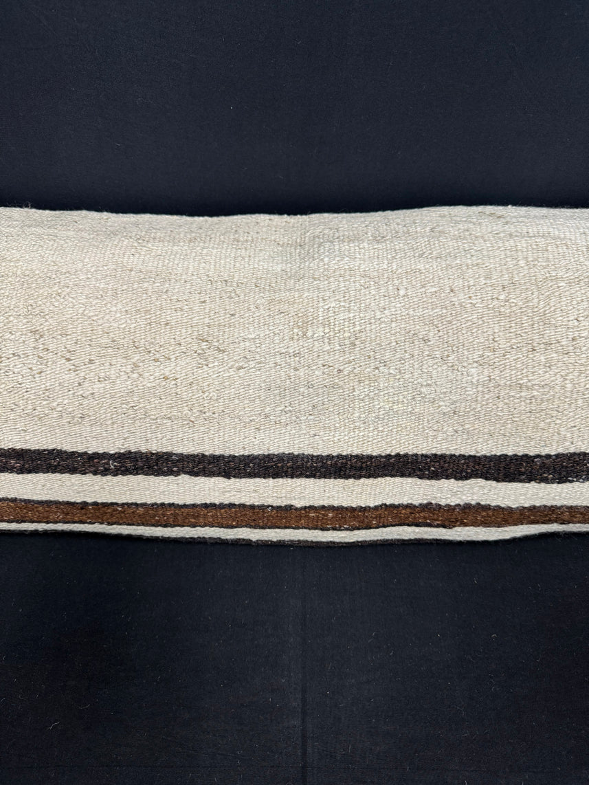 Turkish Hemp Pillow Cushion Natural Beige Brown Cushion Cover 14x40 #30458