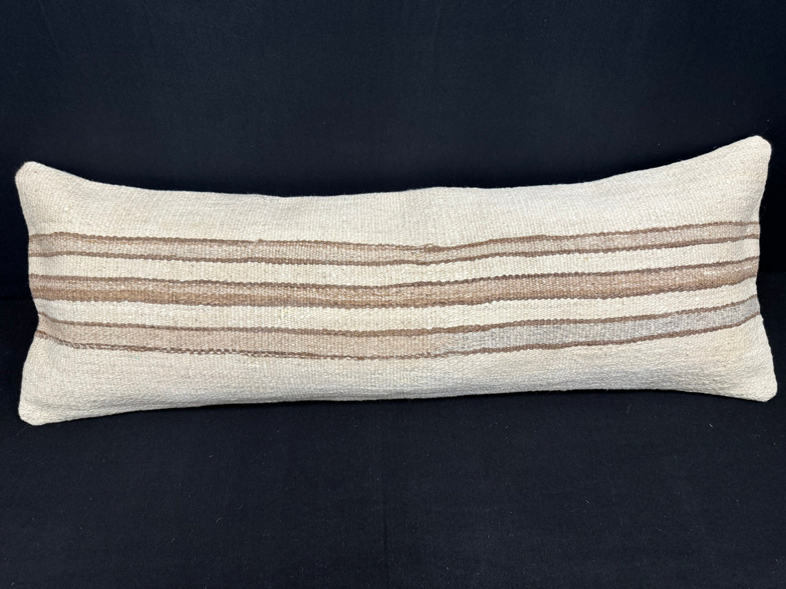 Turkish Hemp Pillow Cushion Natural Beige Brown Cushion Cover 14x40 #30451