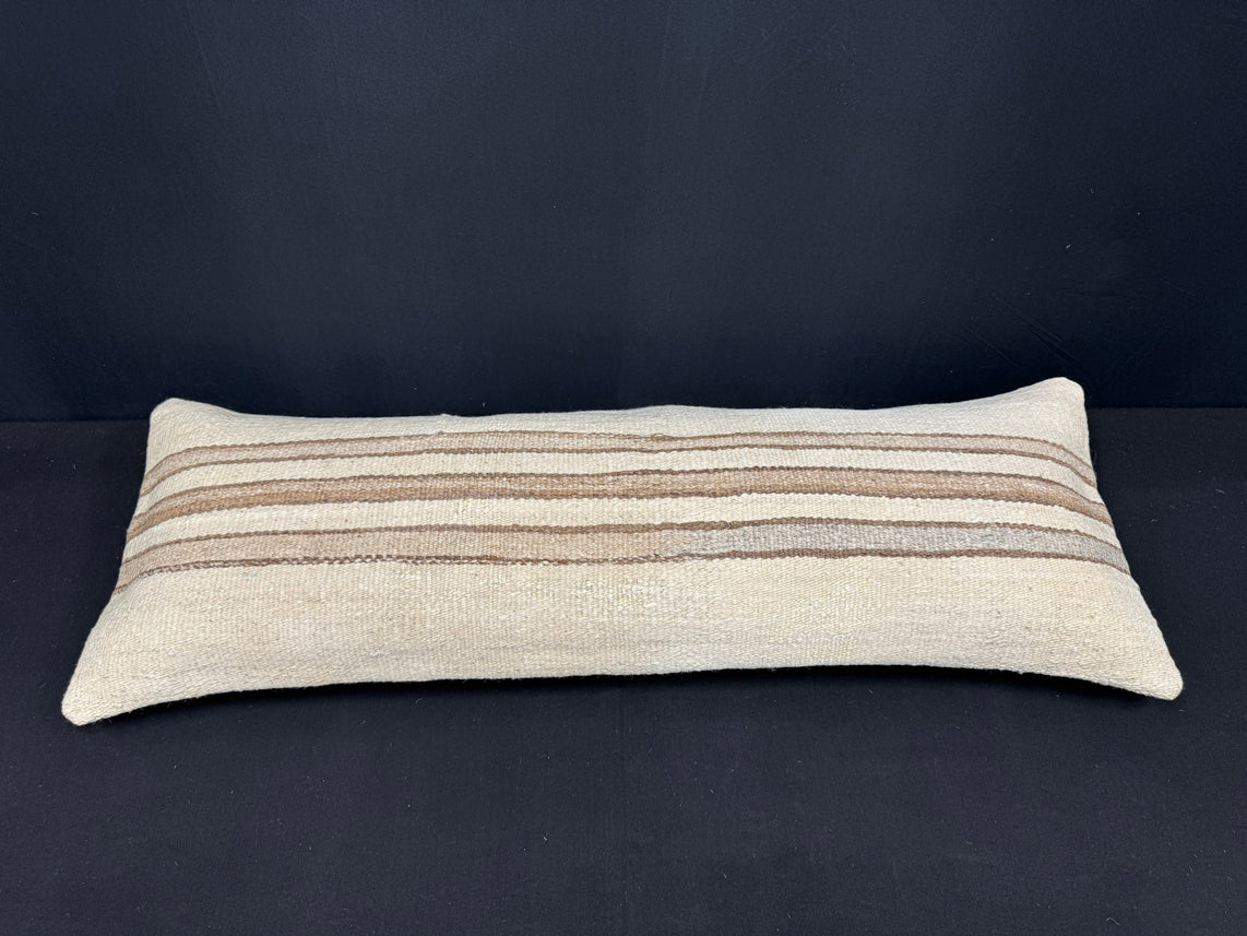Turkish Hemp Pillow Cushion Natural Beige Brown Cushion Cover 14x40 #30451