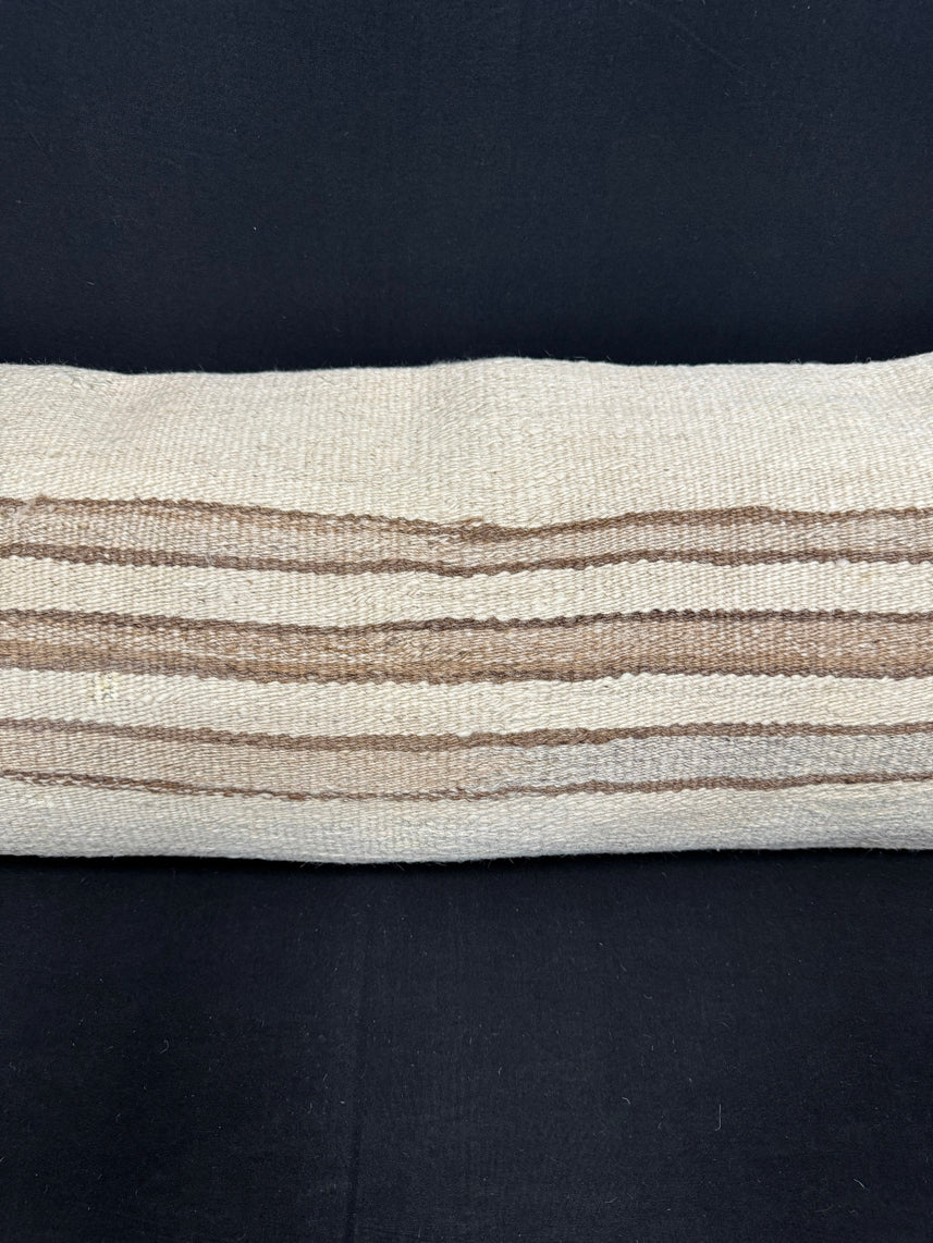 Turkish Hemp Pillow Cushion Natural Beige Brown Cushion Cover 14x40 #30451