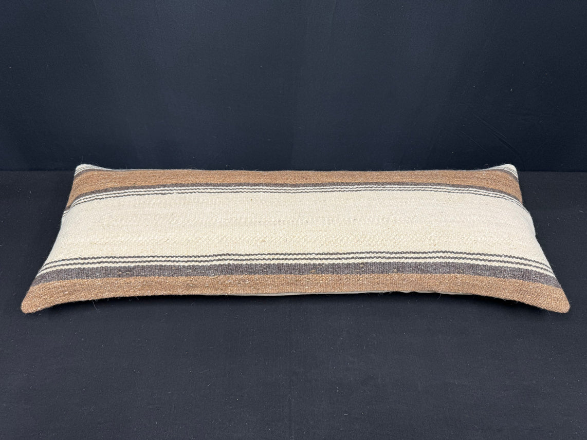 Turkish Hemp Pillow Cushion Natural Beige Brown Cushion Cover 14x40 #30503
