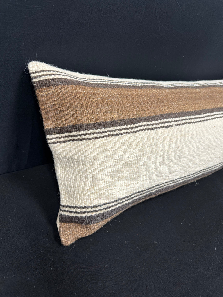 Turkish Hemp Pillow Cushion Natural Beige Brown Cushion Cover 14x40 #30503