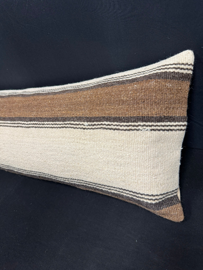 Turkish Hemp Pillow Cushion Natural Beige Brown Cushion Cover 14x40 #30503