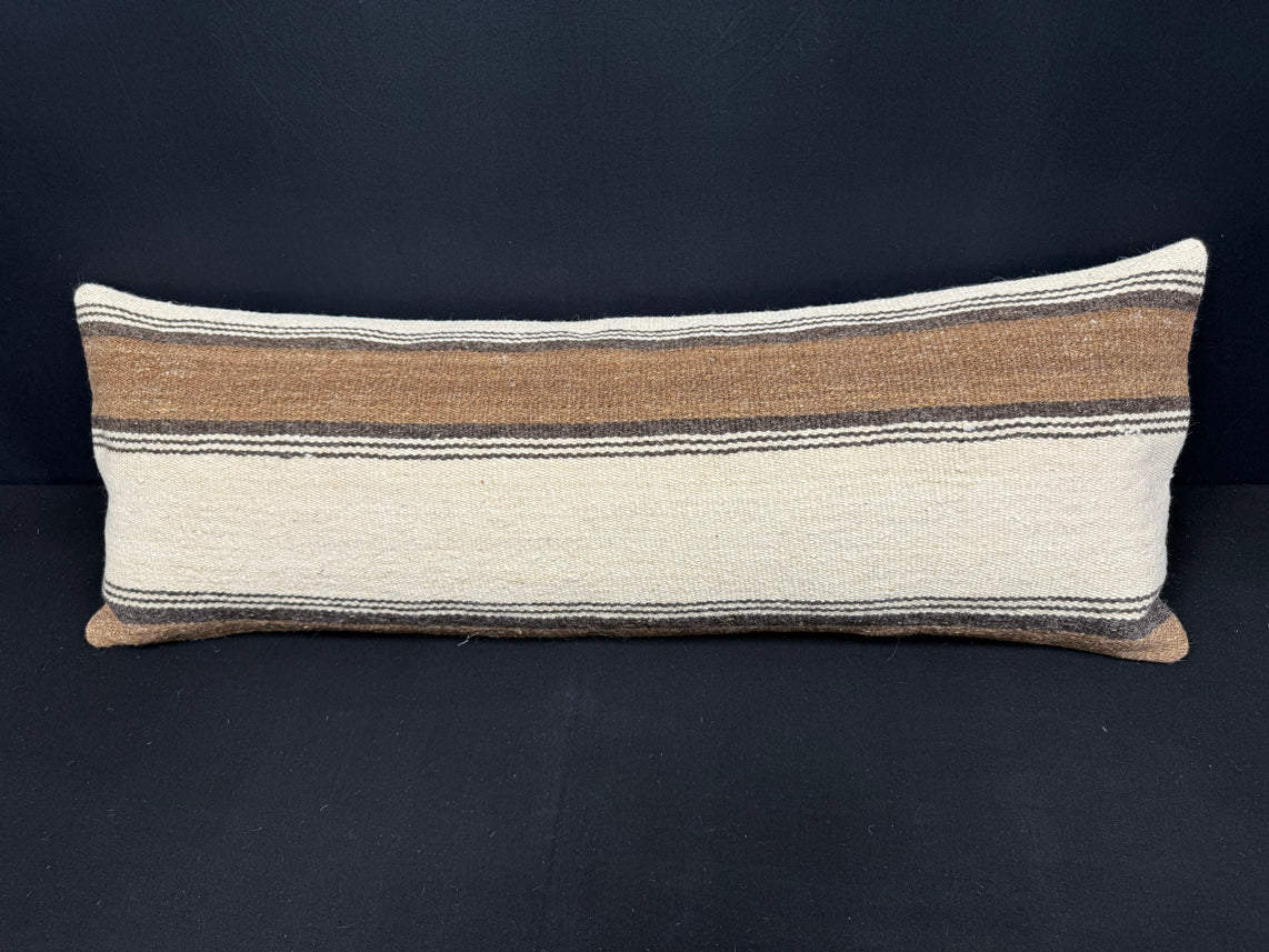 Turkish Hemp Pillow Cushion Natural Beige Brown Cushion Cover 14x40 #30503
