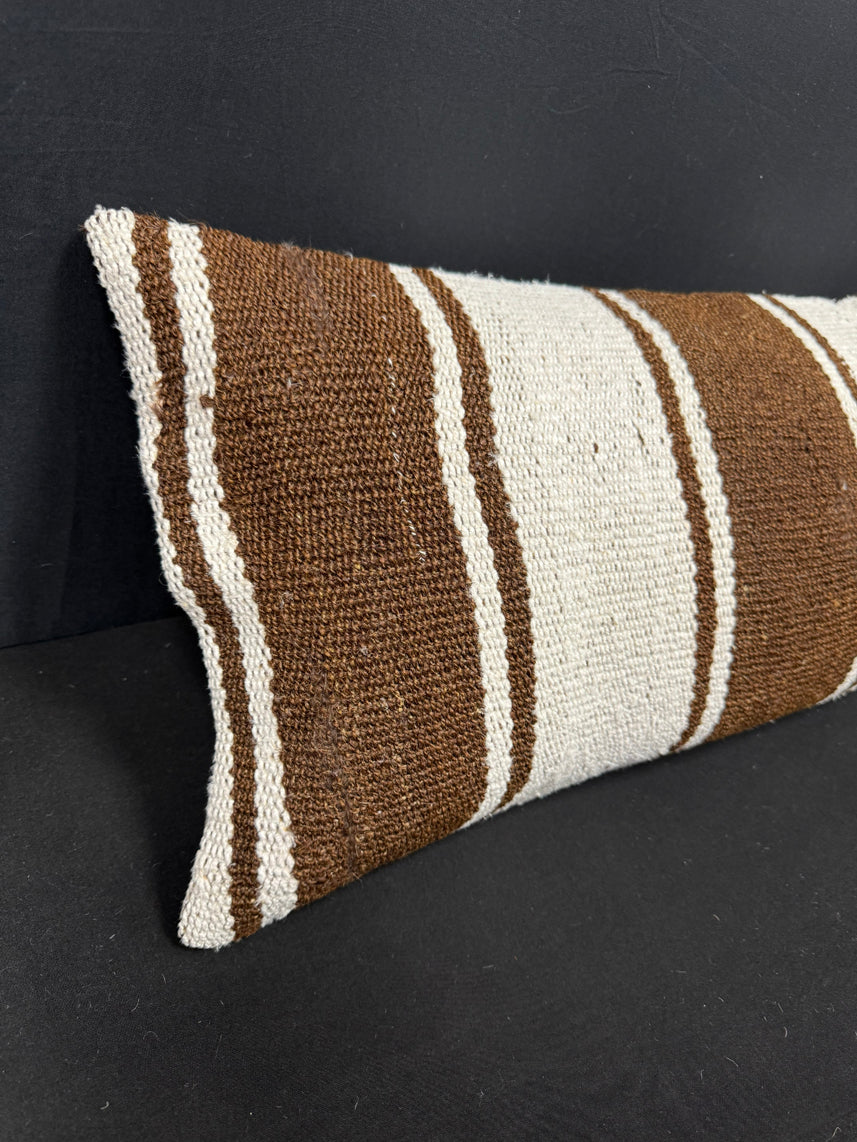 Turkish Hemp Pillow Cushion Natural Beige Brown Cushion Cover 14x40 #30506