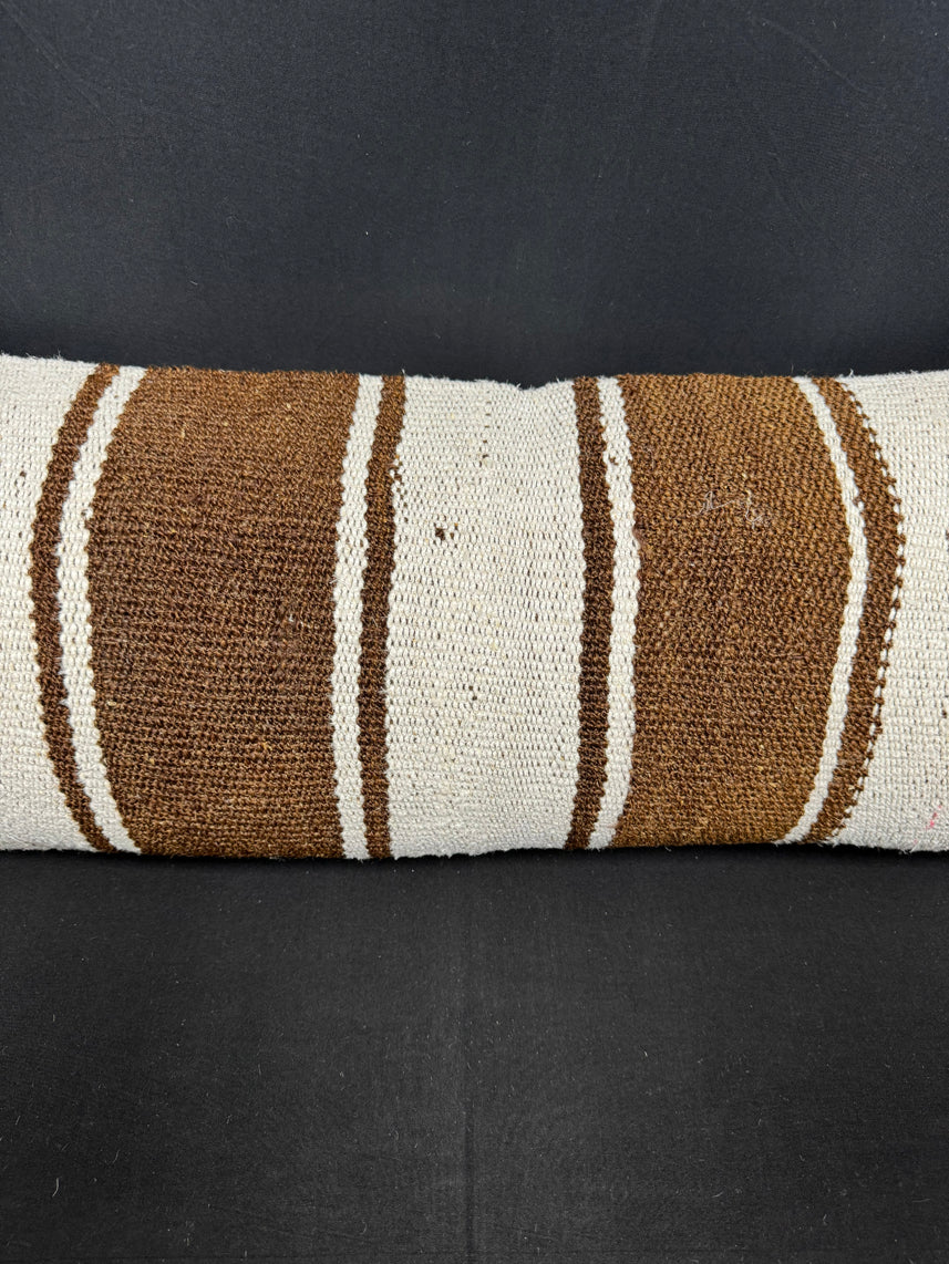 Turkish Hemp Pillow Cushion Natural Beige Brown Cushion Cover 14x40 #30506