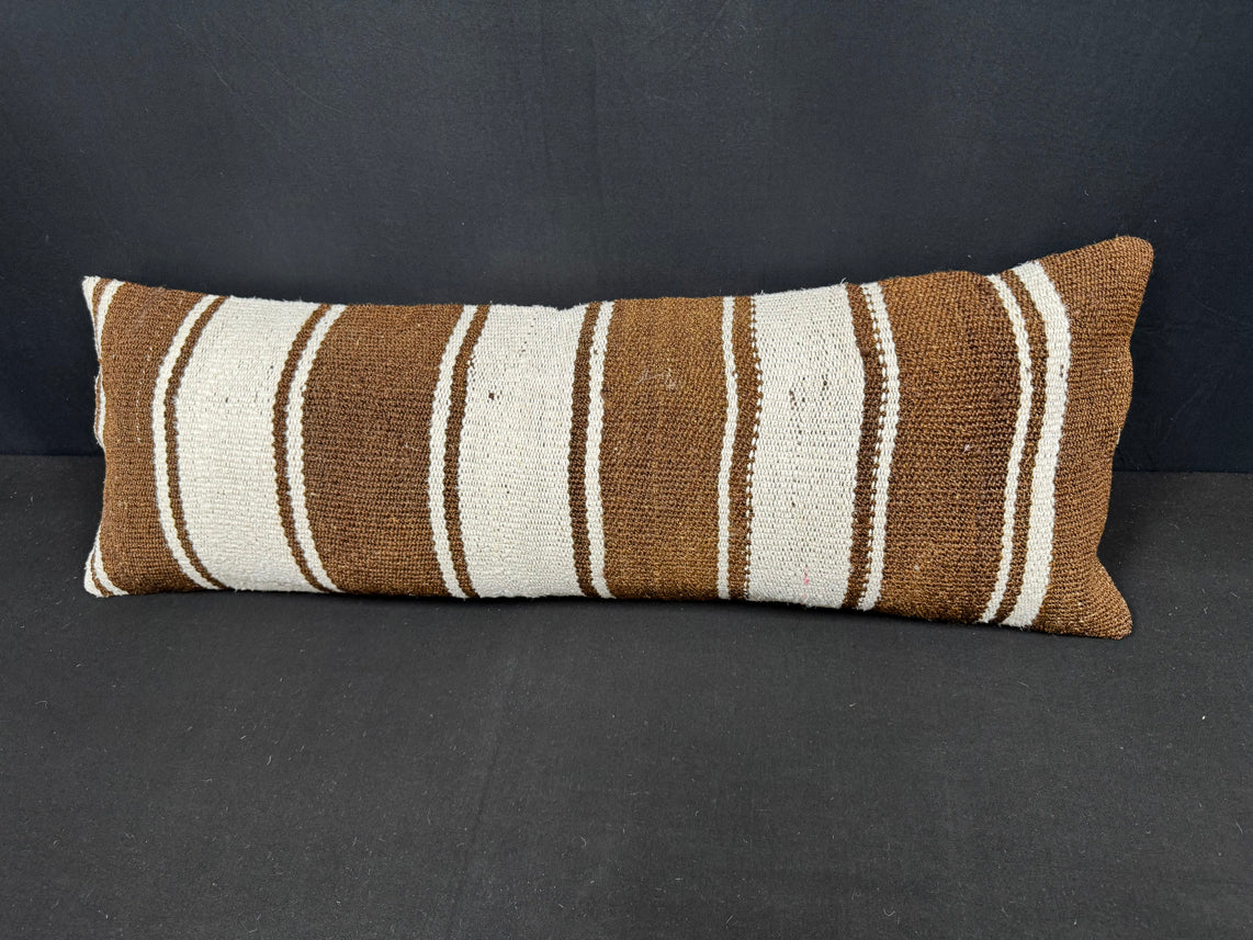 Turkish Hemp Pillow Cushion Natural Beige Brown Cushion Cover 14x40 #30506