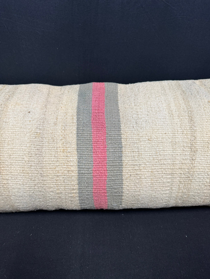 Turkish Hemp Pillow Cushion Natural Beige Gray Cushion Cover 14x40 #30457