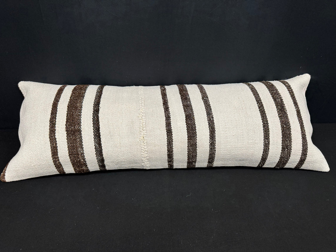 Turkish Hemp Pillow Cushion Natural Beige Brown Cushion Cover 14x40 #30456