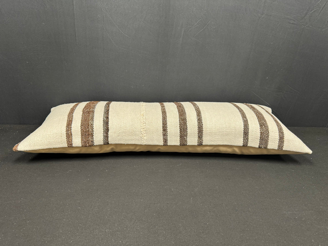 Turkish Hemp Pillow Cushion Natural Beige Brown Cushion Cover 14x40 #30456