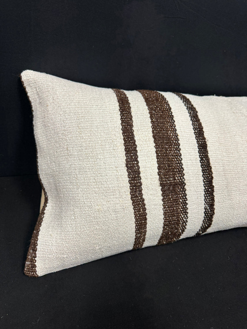 Turkish Hemp Pillow Cushion Natural Beige Brown Cushion Cover 14x40 #30456