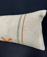 Turkish Hemp Pillow Cushion Natural Beige Orange Cushion Cover 14x40 #30455