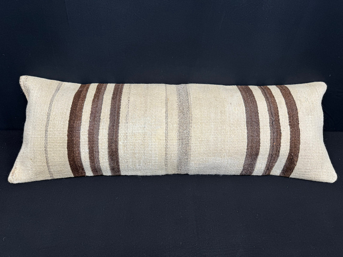 Turkish Hemp Pillow Cushion Natural Beige Brown Cushion Cover 14x40 #30510