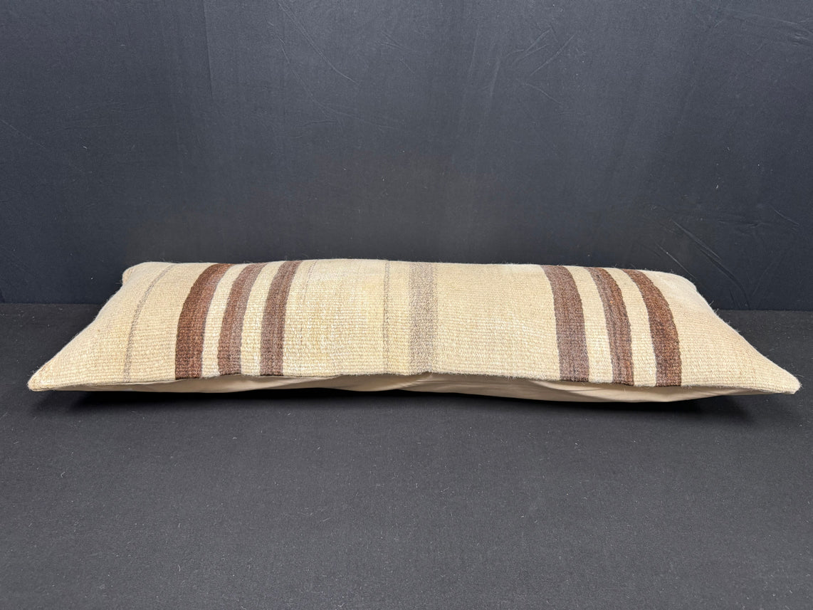 Turkish Hemp Pillow Cushion Natural Beige Brown Cushion Cover 14x40 #30510