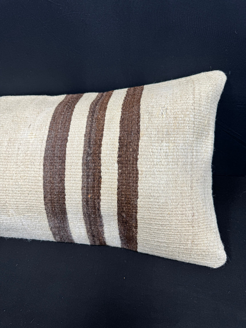 Turkish Hemp Pillow Cushion Natural Beige Brown Cushion Cover 14x40 #30510