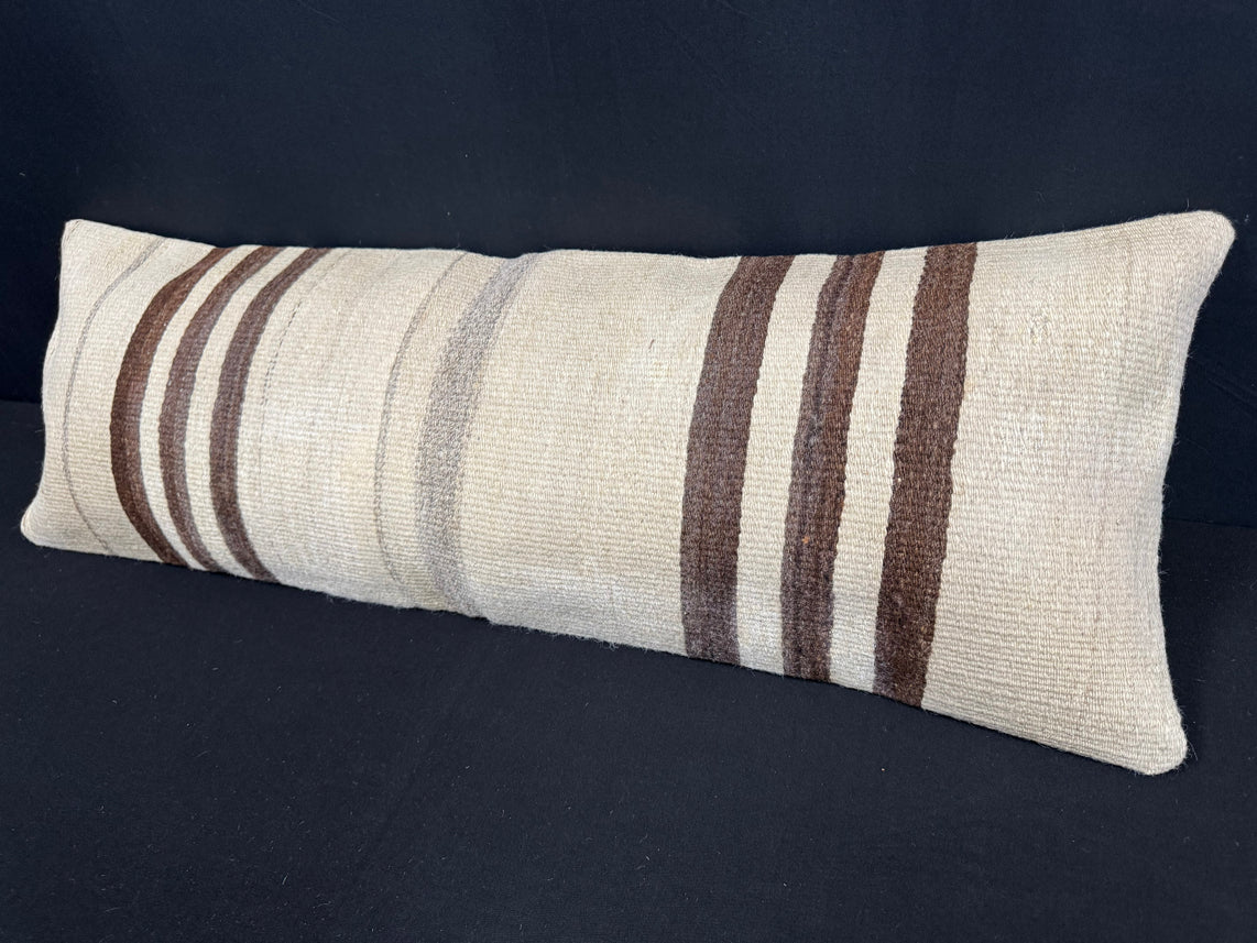 Turkish Hemp Pillow Cushion Natural Beige Brown Cushion Cover 14x40 #30510