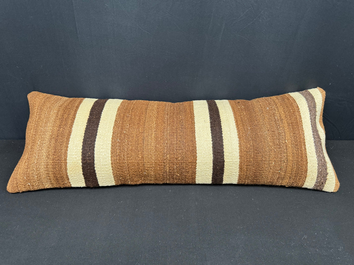Turkish Hemp Pillow Cushion Natural Beige Brown Cushion Cover 14x40 #30454